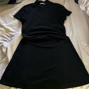 Miami ribbed a-line mockneck mini dress